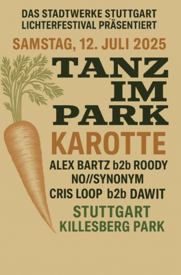 Plakat zu "Tanz im Park" mit Act aufgelistet